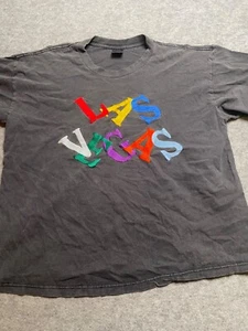 T-shirt uomo vintage classica platino LAS VEGAS COLOR PRINT cotone taglia XL - Foto 1 di 11