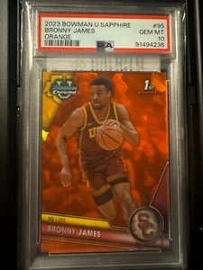 Bowman U Sapphire Bronny James Orange 2023 13/25 PSA 10 - Imagen 1 de 2
