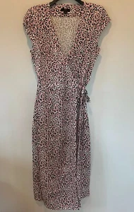 J Crew Wrap Dress Leopard Print Womens Pink Black Animal Print Size XS NEW $128 - Picture 1 of 10