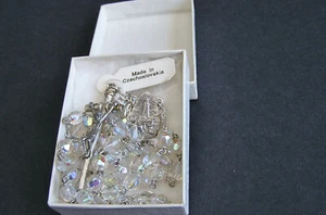 Vintage Lady of Fatima 75th anniversary Crystal Rosary-Czechoslovakia - Picture 1 of 6