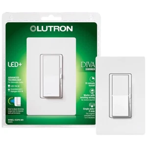 Nuevo Interruptor de atenuación Lutron Diva LED+ para LED regulable DVWCL-153PH-WH blanco - Imagen 1 de 1
