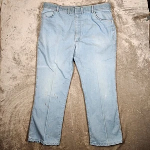 Jeans Wrangler Uomo 42X29 (Tag 44X30) Vintage Flex Fit Vita 85498LD Blu MACCHIA - Foto 1 di 14