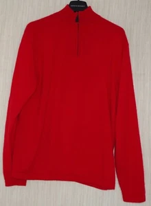 Maglione Pullover Allen Solly Rosso Cashmere 1/4 Zip Girocollo Taglia:L - Foto 1 di 3