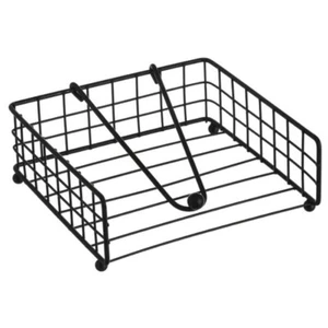 Portatovaglioli da Tavola elegante Nero Industrial in Metallo con barra 18x18 cm - Foto 1 di 8