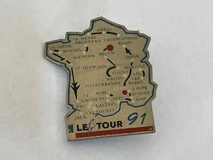 a PINS PIN ENAMEL VELO BICI TOUR DE FRANCE 1991 CARTE DE FRANCE - Imagen 1 de 1