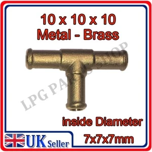 10x10x10 Metal T PIECE Air Water Fuel LPG Hose Pipe Tube Connector Joiner gas - Picture 1 of 3
