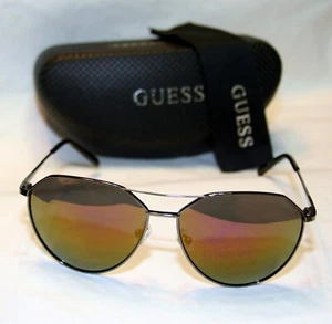 Guess Men's Sunglasses GF0161-08U-61 Silver Aviators NEW Authentic - Picture 1 of 11