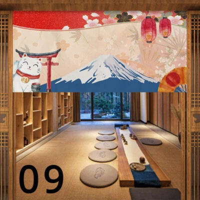 Cocina Japonesa Noren Puerta Corta Cortina Colgante Divisor Varilla Bolsillo Gato de la Suerte  Foto 1 de 4