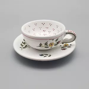 Rare Grazia Deruta Italian Ristretto Coffee Miniature Tea Cup Italy L T Floral - Picture 1 of 14