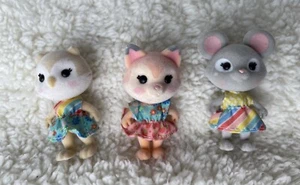 Honey Bee Acres Flocked Animal Figures, Fox, Owl & mouse - Picture 1 of 2