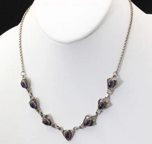 Collar de triángulos de plata esterlina ligados cabujón ovalado de colección - Imagen 1 de 1