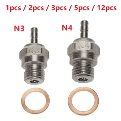 Steel N3 N4 Glow Plug For 1/10 1/8 HSP 70117 Vertex SH Nitro Engine Parts RC Car - Image 1 of 4