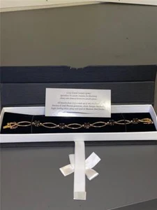 Beautiful Garnet Bracelet with Gold Rhodium Finish by Local Luxury Gems NEW! - Picture 1 of 1