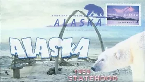 Copertina primo giorno Alaska Statehood colore annullo - Foto 1 di 2