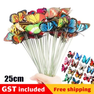 10-50X Decorations Colourful Butterflies Lawn Ornaments Patio Home Garden Stakes - Picture 1 of 10
