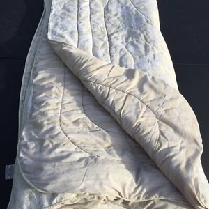 Queen Size Damask Comforter Croscill White Beige Floral 98" x 97" Cotton Blend - Picture 1 of 10