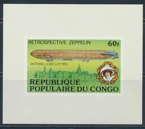 CONGO REPUBLIC 1977 ZEPPELIN IMPERF DELUXE SHEET - Picture 1 of 1