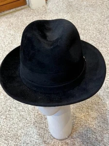 Stacy Adams Men's Wool Felt Fedora Large Black NWT - Picture 1 of 8