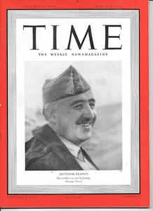 MARCH 27, 1939 TIME MAGAZINE - DICTATOR FRANCO - NO LABEL - Picture 1 of 1