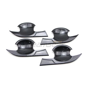 Carbon Fiber Look For Nissan X-Trail Rogue T33 2021+ Door Handle Bowl Cover Trim - Picture 1 of 8
