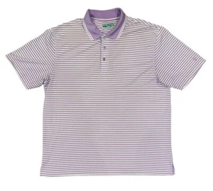 PRO TOUR CoolPlay Mens Size XL Golf Polo Stylish Purple / White Stripes - Picture 1 of 7