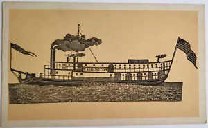VINTAGE PC/F WAY COLLECTION CARD GEORGE WASHINGTON MISSISSIPPI BATTELLO A VAPORE, C 1825 - Foto 1 di 2