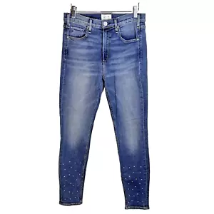 Anthropologie McGuire Bling Jeans 28 Newton Skinny Cropped Nieten verziert - Bild 1 von 13