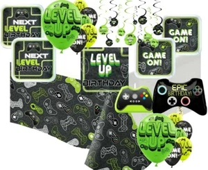 GAMING Level Up Tableware Decorations Party Supplies Boys Kids Controller Gamer - Picture 1 of 13