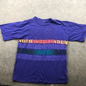 Vintage Hobie Shirt Mens Large Purple 80s Single Stitch Wrap Around Spell Out * - Picture 1 of 12