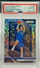 Luka Doncic 2018-19 Panini Prizm FAST BREAK Silver Prizm RC #280 - PSA 10 GEM MT