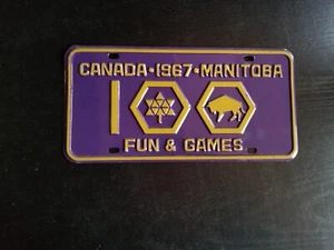 Canada 1967 Centennial 100 years Manitoba License Plate - Picture 1 of 2