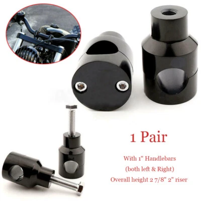 Soporte de manillar CNC motocicleta 1" abrazaderas elevador con tornillos negro apto para Honda Foto 1 de 4