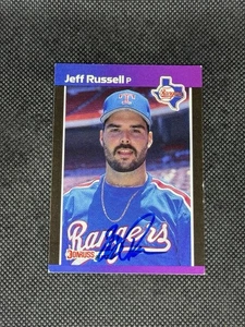 Jeff Russell Texas Rangers 1989 Donruss signierte Autogrammkarte #403 ~ Echtheitszertifikat - Bild 1 von 3
