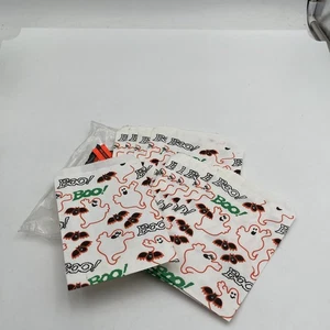 VINTAGE 1980s HALLOWEEN TRICK OR TREAT PAPER BAGS 11 Boo Ghosts Retro 6" x 4" - Picture 1 of 9