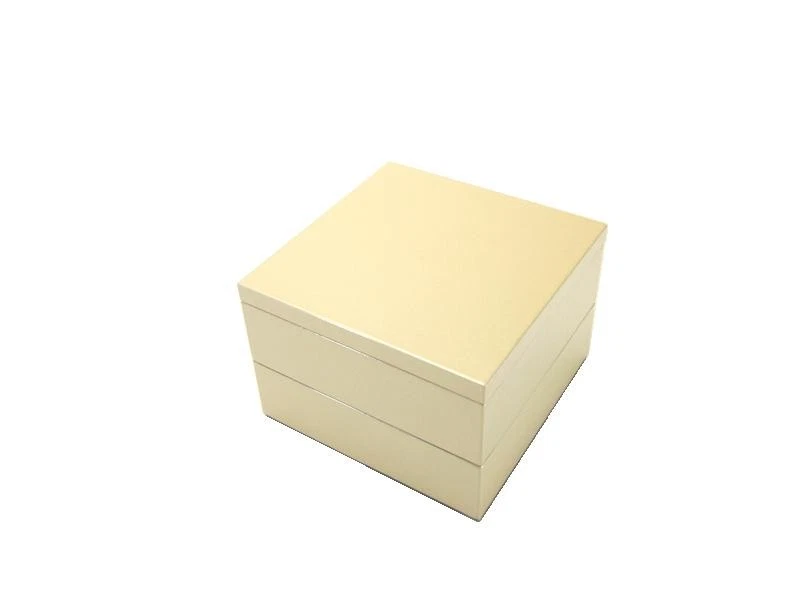 Caja Jubako japonesa de 2 niveles recubierta de metal acabado perla 15 cm (5,9 pulgadas) - Imagen 1 de 2