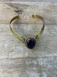 Amethyst Gold Tone Bracelet Jewelry Purple - Picture 1 of 6