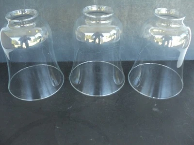 Set of 3 -Clear Glass Shades Globes Ceiling Fan Vanity Light- Bell Shape 2 1/4"F - Image 1 of 4
