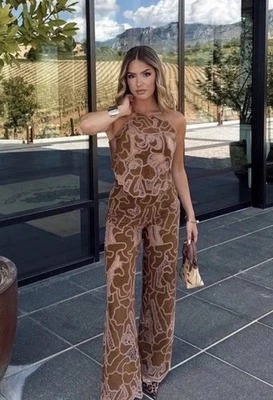 ZARA SS25 Co-rd Set [CROCHET TOP S + CROCHET PANTS M] FAUX SUEDE 4344/162 NWT - Image 1 of 4