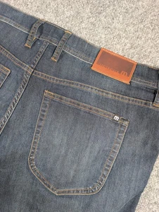 Travis Mathew Straight Leg Jeans Mens sz 38/31 Dark Wash Stretch Blue Denim - Picture 1 of 6
