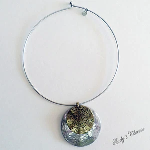DE COLECCIÓN FIRMADO DISEÑADOR RUBY RD. COLLAR COLGANTE DOS TONOS TONO PLATA - Imagen 1 de 4