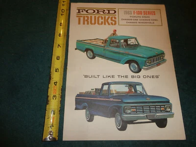 Ford F-100 1963 camioneta pickup carpeta de ventas/folleto/artículo original del concesionario  Foto 1 de 3