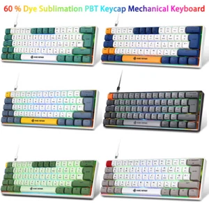 60% Mechanical Keyboard Compact 62 Key RGB LED Backlit for Gaming Windows Mac OS - Picture 1 of 17