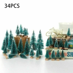 34Stück Tannenbäume Mini beschneit Tischdeko Weihnachten Wald Tanne Christbaum - Bild 1 von 9