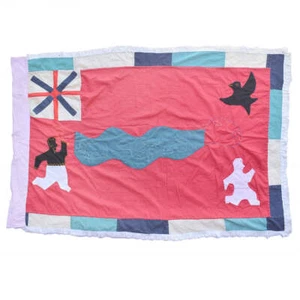Bandera Asafo Frankaa con apliques Ghana 56x38 pulgadas - Imagen 1 de 9