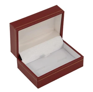 Jewellery Shop Box Suppliers 10 x Red Leatherette Cufflink Jewellery Gift Boxes - Picture 1 of 2