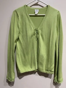 Talbots Kids Green Sweater With Beaded Cuffs Kids Size 16 - Picture 1 of 5