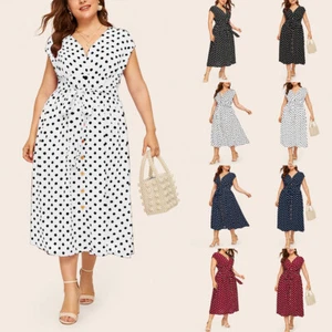 40s 50s Rockabilly Vintage Retro Womens Summer Party Skater Tea Dress Plus Size - Picture 1 of 14