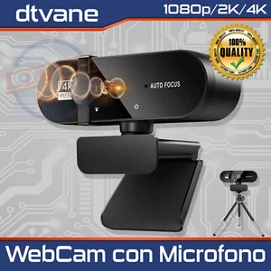 Webcam Full HD 1080P Autofocus USB con Microfono Integrato per PC e Laptop - Bild 1 von 8