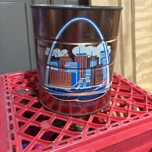 Vintage Manhattan Coffee Can St Louis Gateway To The West National Park Arch EUC - Picture 1 of 15