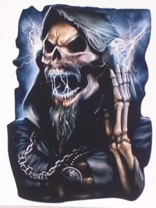 DJ Grim Reaper Skull Decal Sticker Great for window Helmet Laptop Cup - Picture 1 of 1